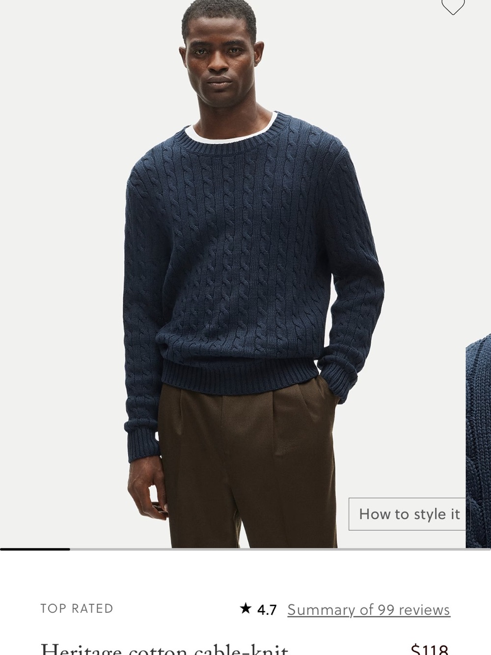 J. Crew Navy Cable-Knit Crewneck Sweater